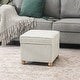 preview thumbnail 125 of 149, Adeco Square Storage Ottoman 17 inch Footstool Cream-3D-Velvet