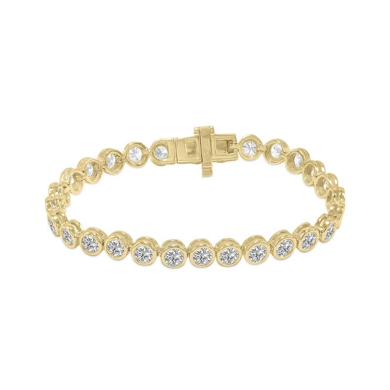 Marquee 10 Carat TW Bezel Set Lab Grown Diamond Bracelet in 14K Yellow Gold