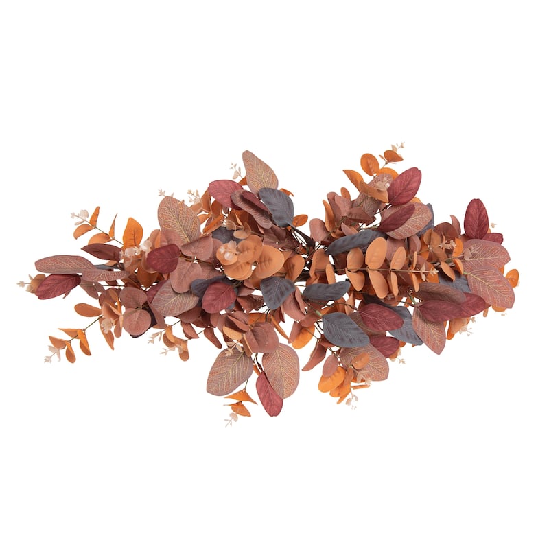 Transpac Nylon 28 in. Multicolor Harvest Eucalyptus and Floral Swag - Multi