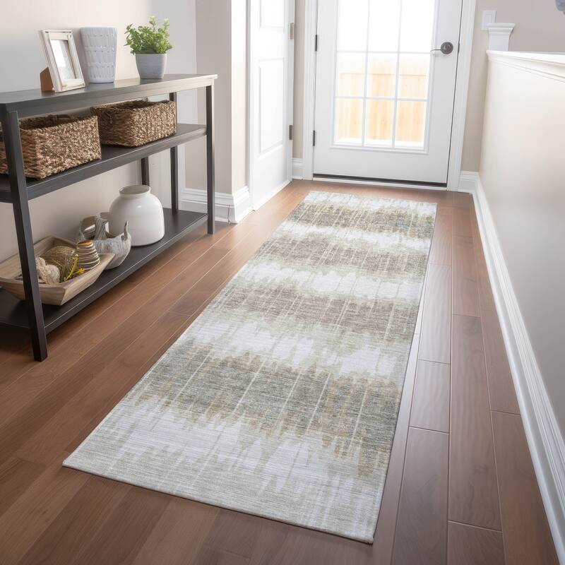 Premium Washable Super Soft Modern Stripe Mayfield Rug - Ivory - 2' 3" x 7' 6" - Runner