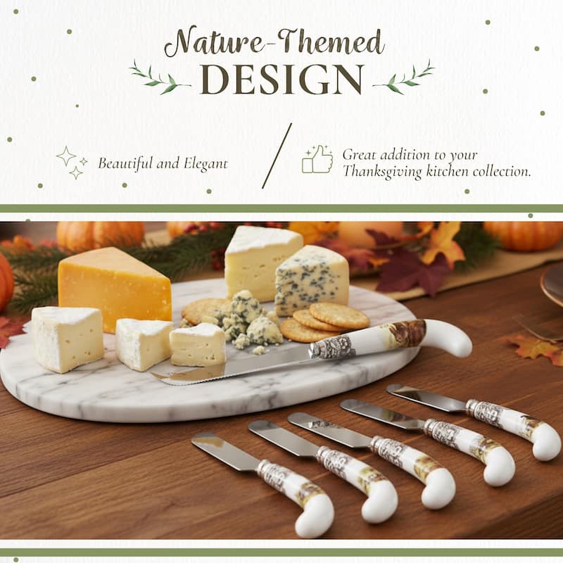 Spode Woodland Cheese Knife and 6 Spreaders