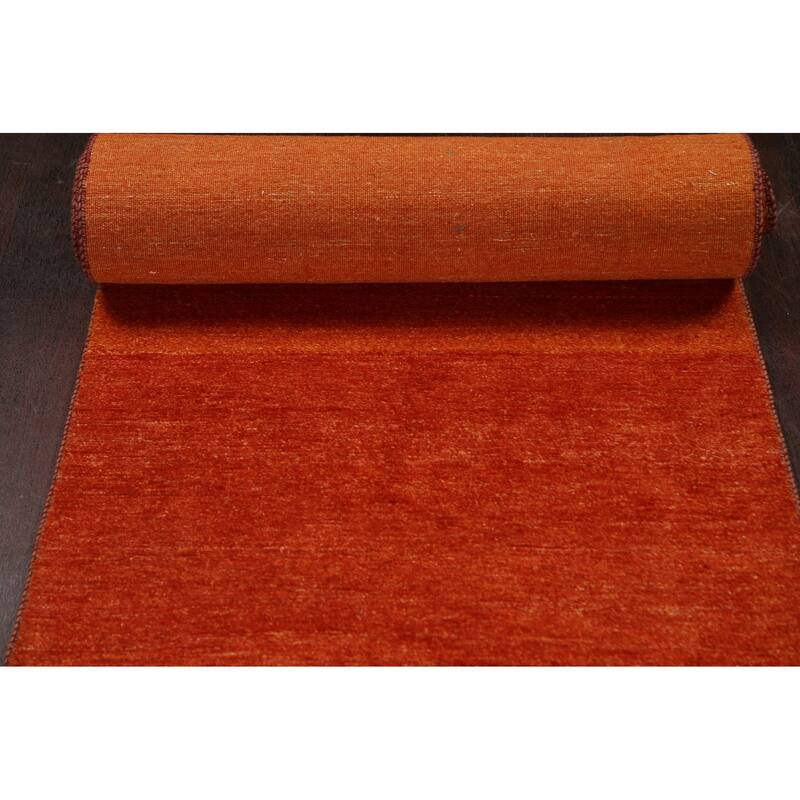 Modern Oriental Gabbeh Kashkoli Runner Rug Hand-knotted Wool Carpet - 2'6" x 20'8"