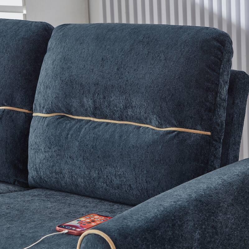 Pull Out Sofa Bed, 58-inch Sofa Bed, Sleeper Sofa, Loveseat Sofa with Adjustable 3 -Position Backrest