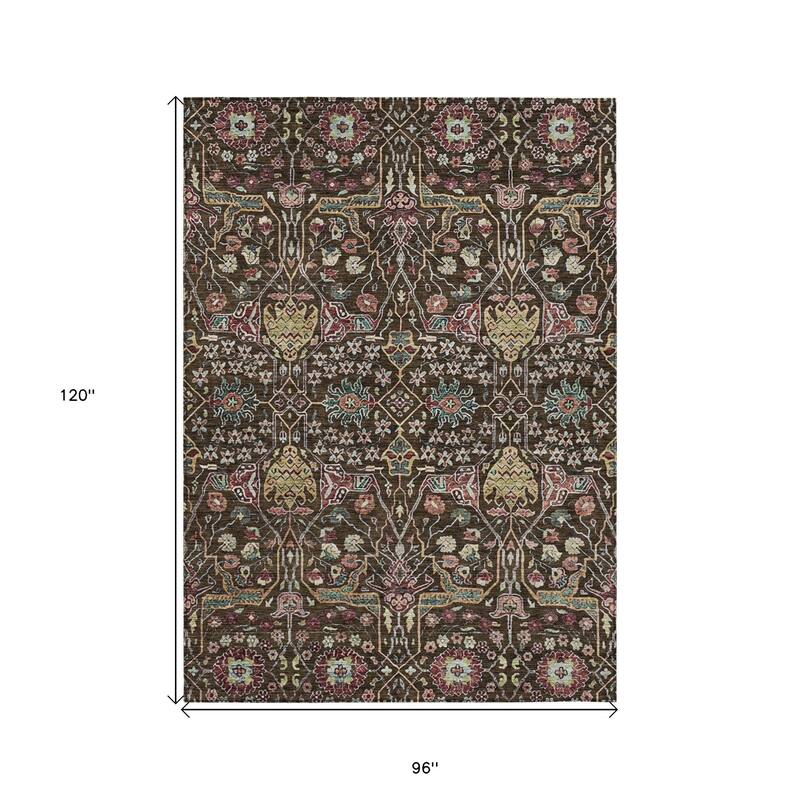HomeRoots Floral Transitional Rectangle Outdoor Rug