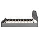 preview thumbnail 10 of 13, Grey Upholstered Queen Size Platform Bed with Cloud-shaped Headboard for Kids,Adults