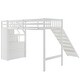 preview thumbnail 9 of 16, Twin Pine Loft Bed with Slide, Stairs, and Storage Compartments - Perfect for Children's Bedrooms