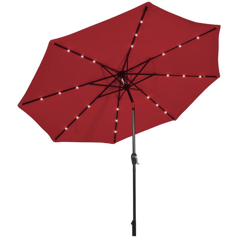 Costway 10' Solar LED Lighted Patio Market Umbrella Shade Tilt