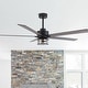 preview thumbnail 2 of 17, 65" Black Wooden 5-Blade Industrial Ceiling Fan with Light and Remote