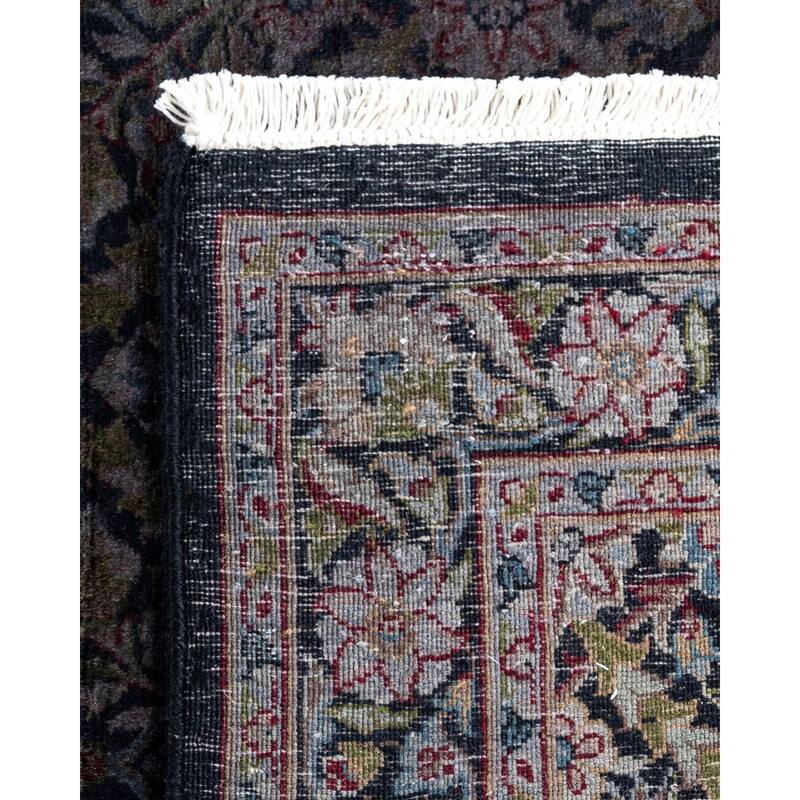 Fine Vibrance, One-of-a-Kind Handmade Runner Rug - Black, 2' 7" x 10' 3" - 2' 7" x 10' 3"