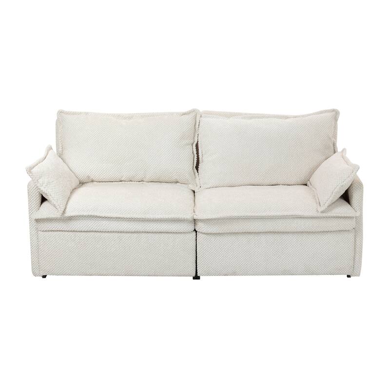 73.6inch 3-in-1 Corduroy Pull Out Sofa Bed with Storage and Charging Ports
