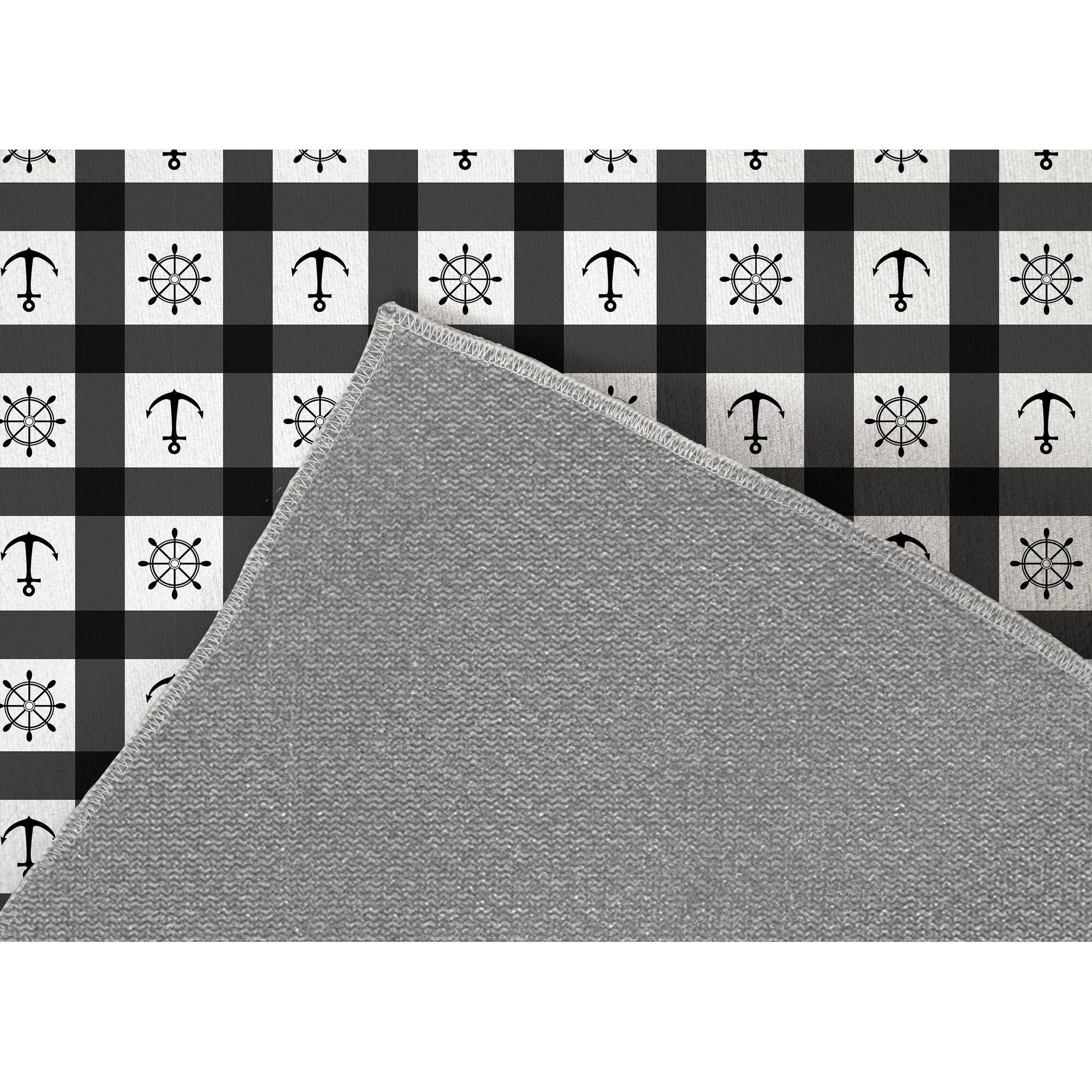 ANCHOR GALORE BLACK AND WHITE Outdoor Rug By Kavka Designs On Sale