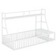 preview thumbnail 3 of 11, Stylish Twin Floor Bed with Safety Fence, Desk and Storage for Kids