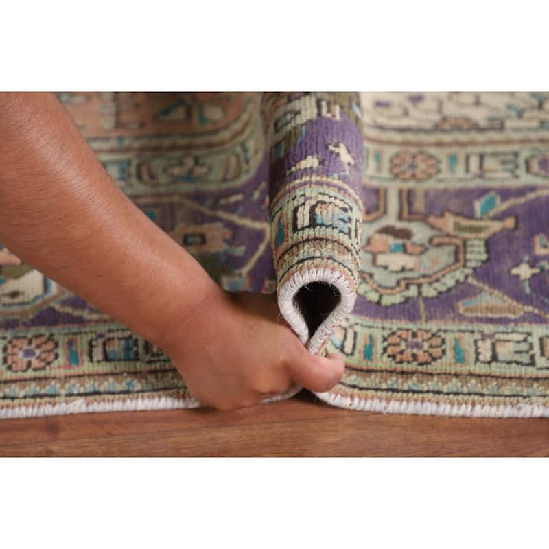 Floral Coral Tabriz Persian Vintage Area Rug Handmade Wool Carpet - 6'9"x 9'10"