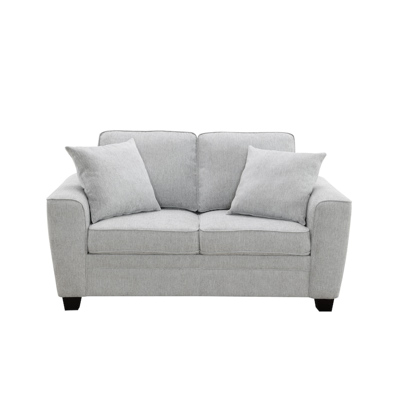 Ashbury 64" Loveseat with 2 Pillows, Soft Fray Chenille