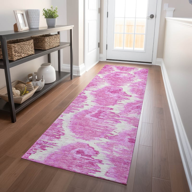 Premium Washable Super Soft Modern Abstract Mayfield Rug - Pink - 2' 3" x 7' 6" - Runner