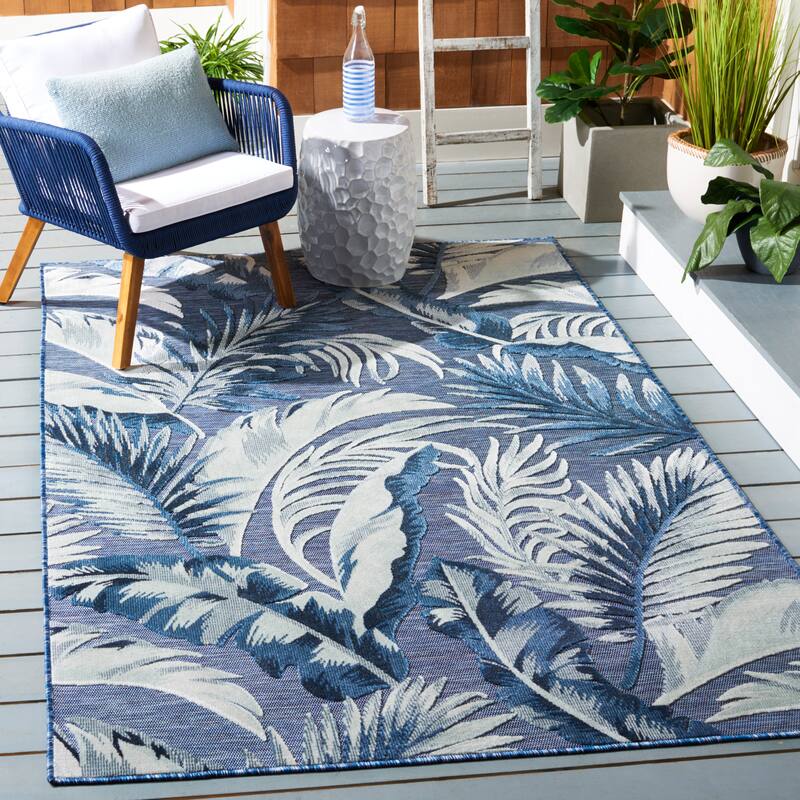 SAFAVIEH Cabana Giusta Indoor/ Outdoor Waterproof Rug - 8' x 10' - Black/Grey