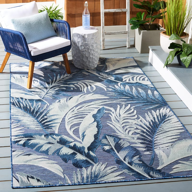 SAFAVIEH Cabana Zhuldyz Indoor/ Outdoor Waterproof Rug - 9' x 12' - Black/Grey