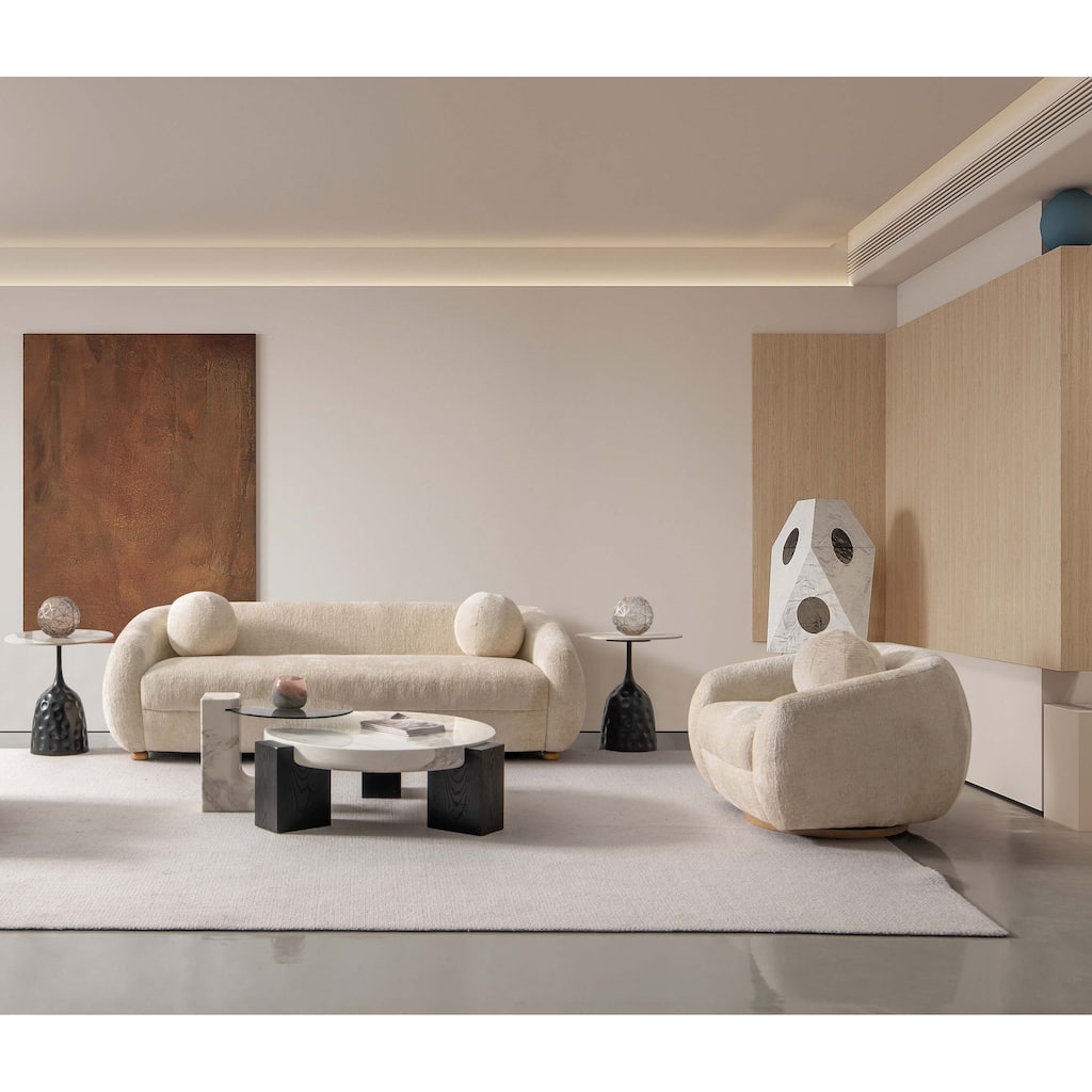 Manhattan Comfort 2 Piece Modern Tribeca Chenille Sofa Set