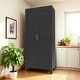 preview thumbnail 8 of 16, Anmytek 71" Tall Metal Storage Cabinet with 2 Doors and Adjustable Shelves Black for Bedroom Living Room Kitchen