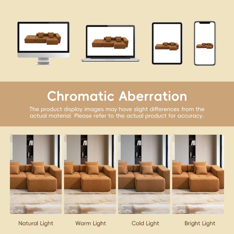 3PC Modular Sectional Sofa Couch,Free Combination,No Assembly Required