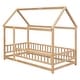 preview thumbnail 31 of 50, Twin Size Wooden Bed House Bed with House Roof Frame