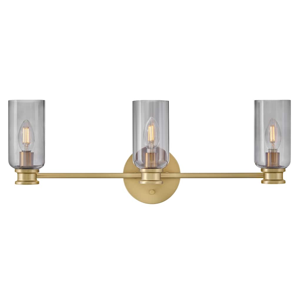 Lark 85613-SM Naomi 3 Light 24" Wide Vanity Light with Smoked Glass