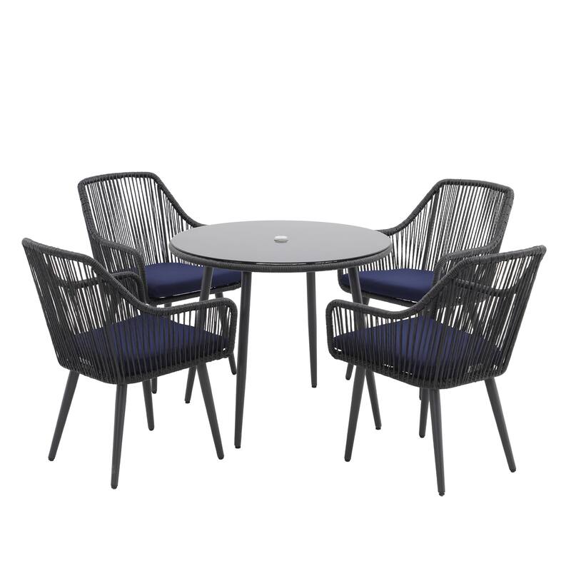 5-Piece Outdoor Patio Wicker Dining Set