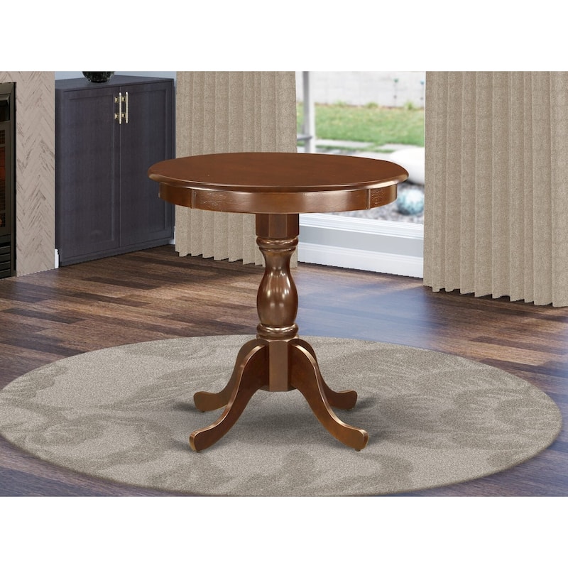 East West Furniture Eden Modern Dining Table - a Round Kitchen Table Top with Pedestal Base, (Finish Options) - EST-MAH-TP