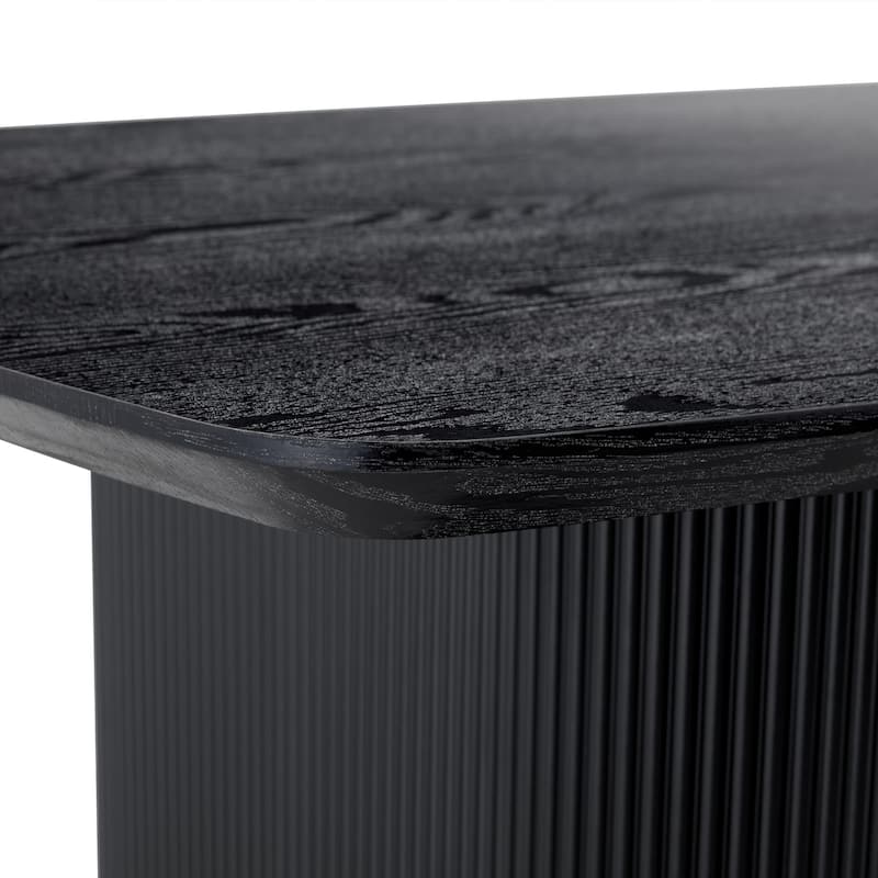 Kitchen Dining Table Set for 4/6/8, 67" Wood Table with Linen-Cotton Chairs, Stylish Dining Room Table Set for Gatherings