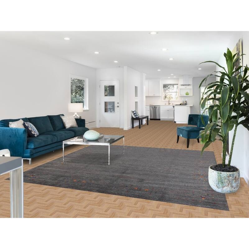 Hand Knotted Oriental 100% Wool Carpet Tribal Tribal Greys & Charcoal Gabbeh Area Rug - 8' 1'' X 8' 2''