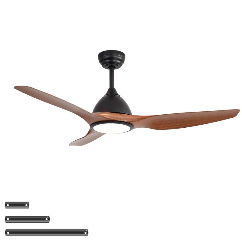 52 Inch Smart Ceiling Fan with Light Dimmable LED Ultra Quiet DC Motor for Large Rooms