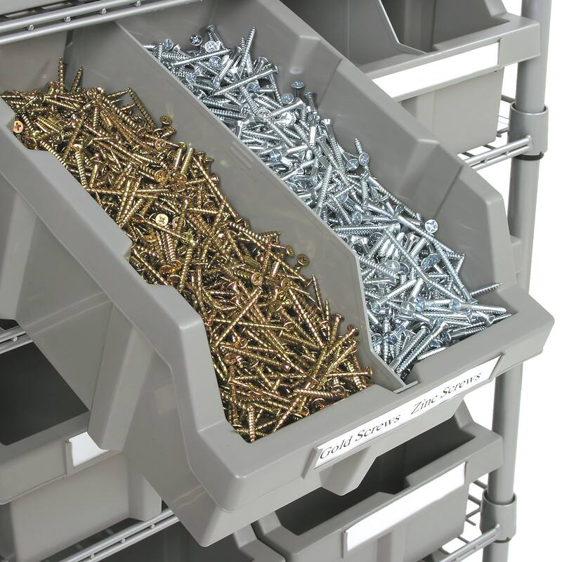 Seville Classics Commercial 7-Tier NSF 12 Bin Steel Rack Shelving Storage System, 24" W x 14.25" D x 56" H