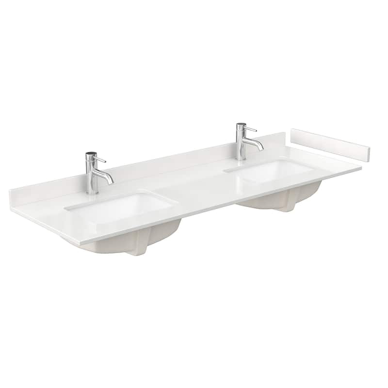 Strada 66-inch Double Vanity, Quartz Top
