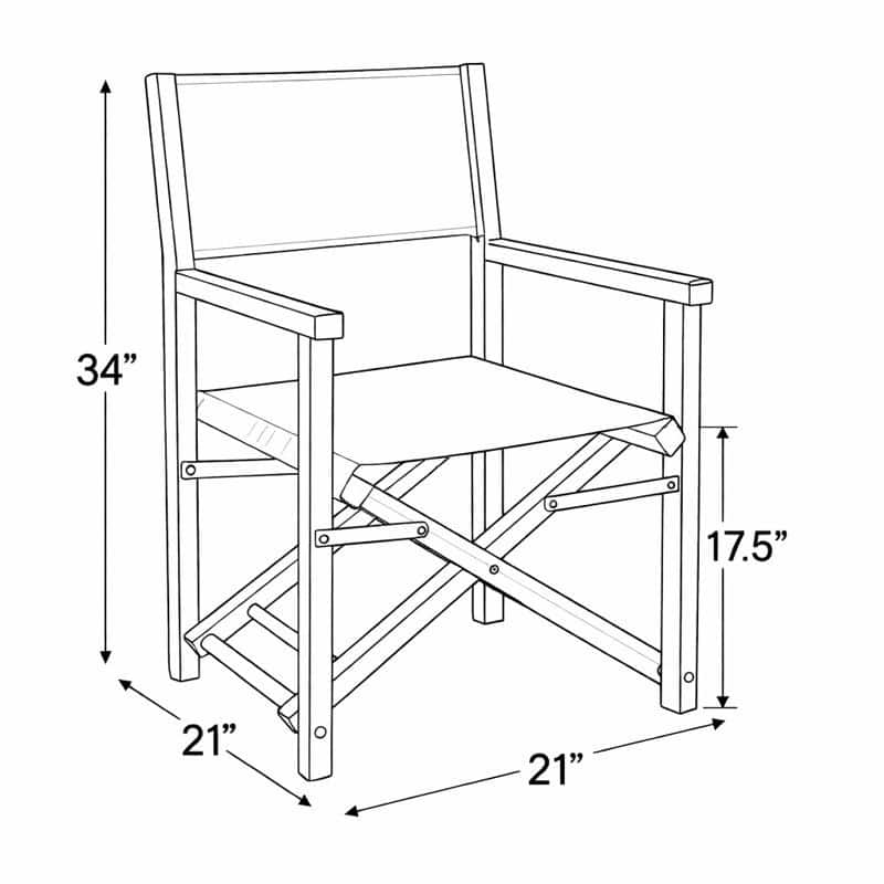 Director's Chair with Sunbrella Fabric - Canvas Black
