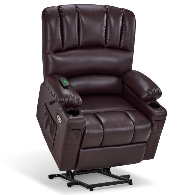 MCombo Power Lift Recliner Chair, Massage and Heat for Elderly, Extended Footrest,Cup Holders, USB Ports 7095