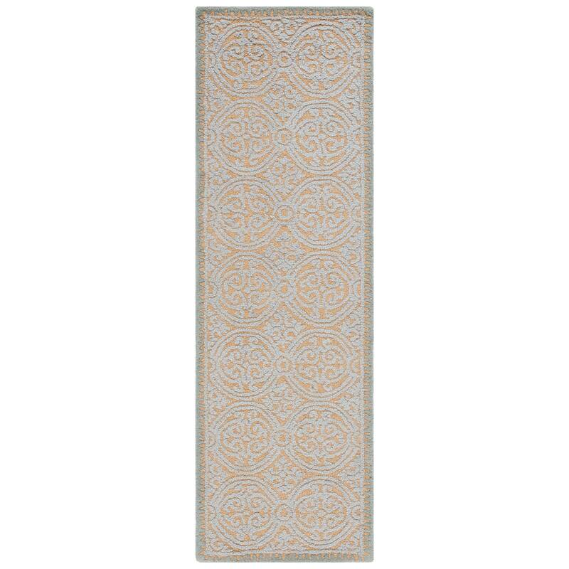 SAFAVIEH Handmade Cambridge Laureta Modern Moroccan Wool Rug - 2'6" x 8' Runner - Blue/Gold