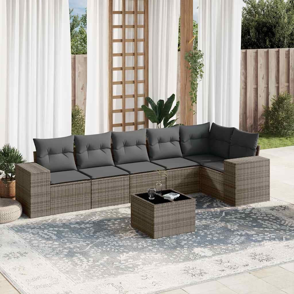 vidaXL Garden Sofa Set Gray - 21.7 x 21.7 x 14.6 in