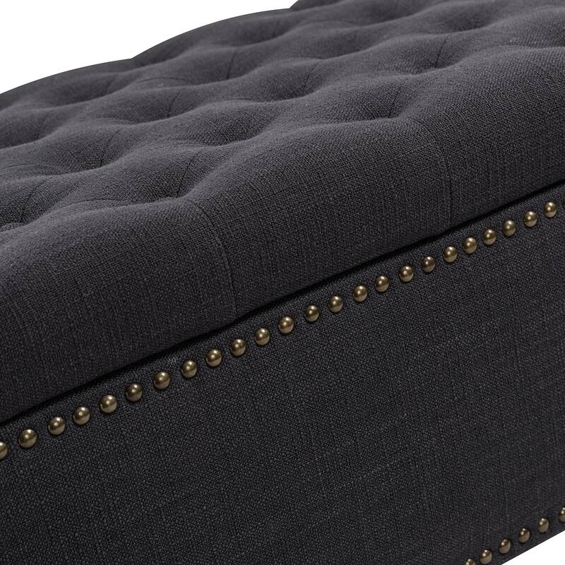 Felix Classic Button-Tufted Storage Bench With Nailhead Trims By HULALA HOME