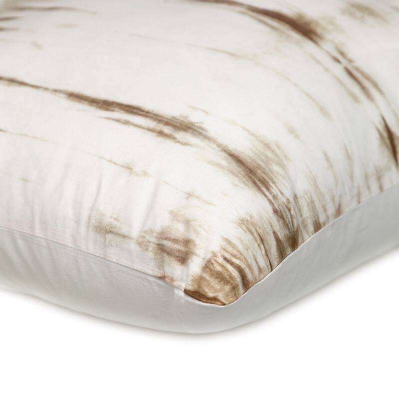 Handmade Woven Striped Cotton Throw Pillow - 20" - White and Brown