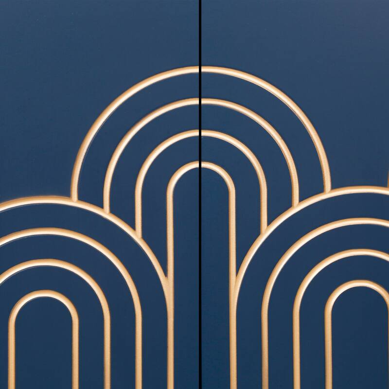 Modern Buffet Server Cabinet Navy Blue Console Cabinet with Adjustable Shelves, Storage Cabinet Sideboard Cupboard