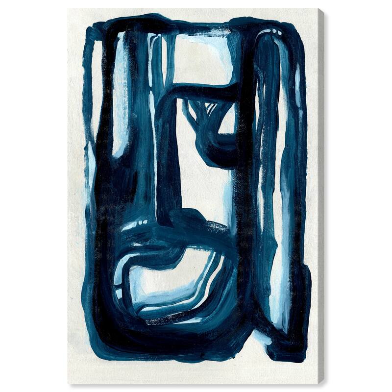 Wynwood Studio Canvas Abstract One Neutral Blue White and Modern & Contemporary Wall Art Canvas Print