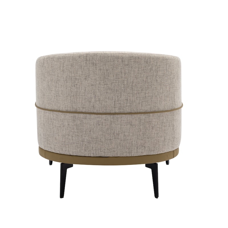 Modern Barrel Fabric Chair, Upholstered Round Armchair for Living Room Bedroom Reading Room