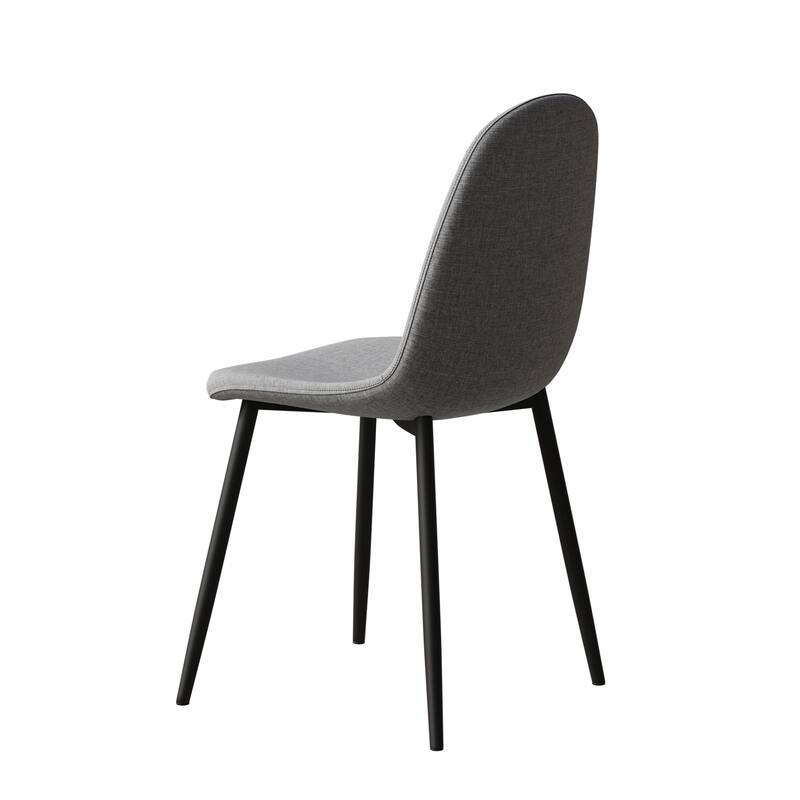 Modern Dining Chairs w/Linen Seats &Black Metal Legs,Home/Office,4 pcs