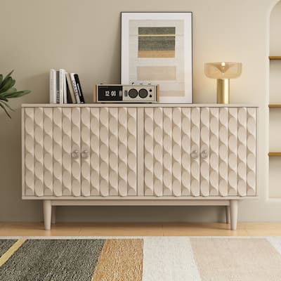 Modern Buffet Sideboard Accent Cabinet with Adjustable Storage Shelves