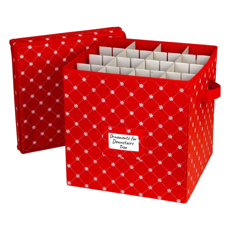 Holiday Ornaments Storage Cube with 64 Individual Compartments