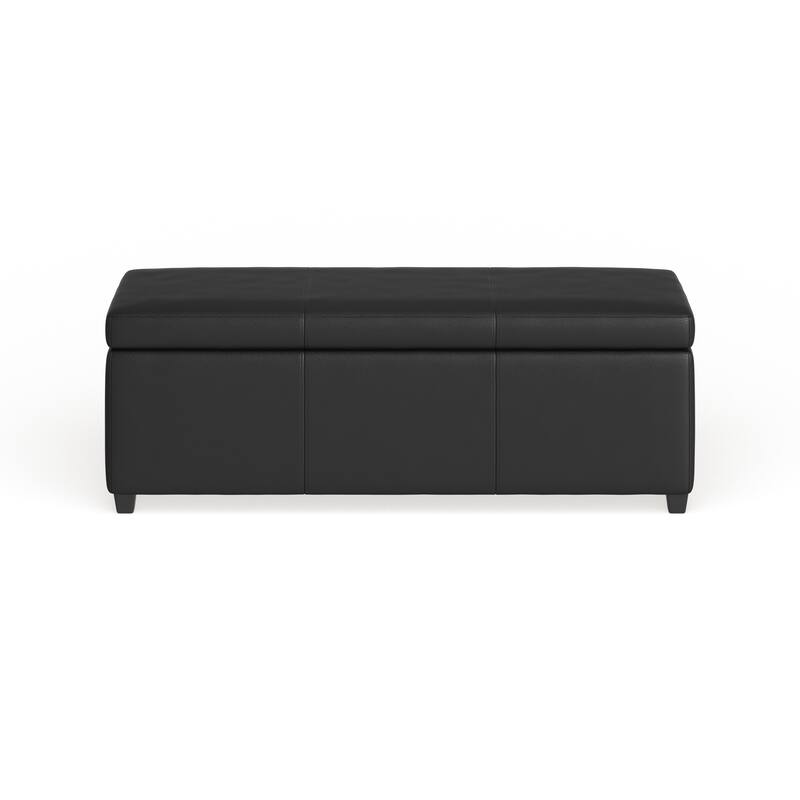 Copper Grove Apalachicola Black Bonded Leather Storage Bench Ottoman