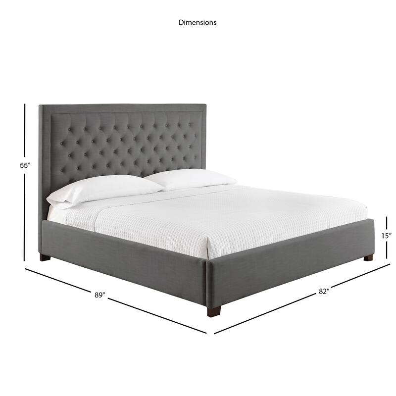 Steve Silver Isabel Button Tufted Upholstered Platform Bed