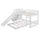 preview thumbnail 1 of 32, Stairway Twin Over Twin Bunk Bed with Slide & Drawers - Contemporary Design White