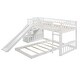 preview thumbnail 5 of 29, Twin Over Twin Bunk Bed with Two Drawers & Full-Length Guardrail, Solid Wood Bunk Bed Frame with Convertible Ladder and Slide