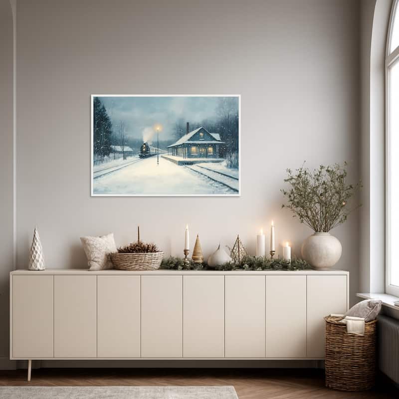 Landscape Painting by Tradelink inhouse artist Framed Canvas Wall Art Print - Sylvie White